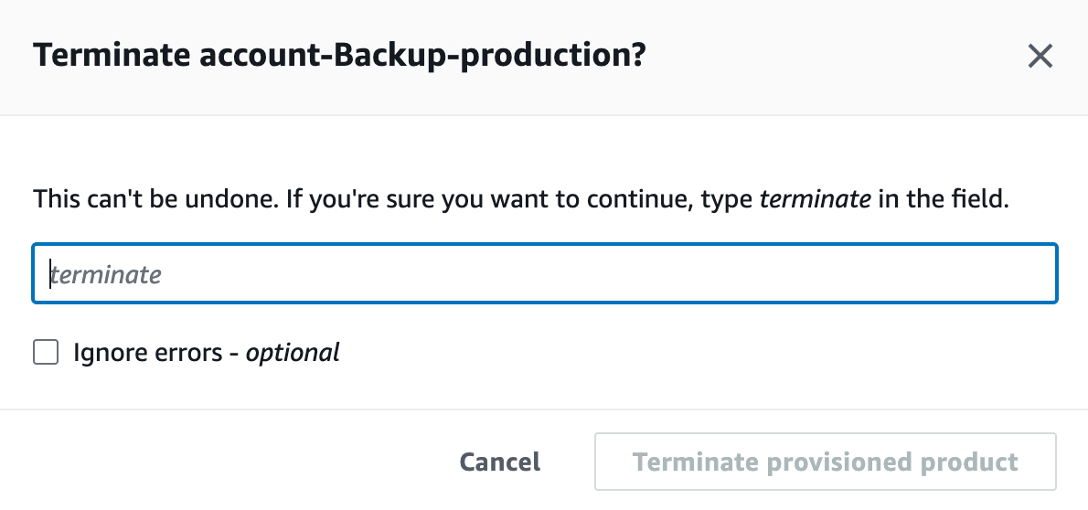 Service Catalog provisioned product